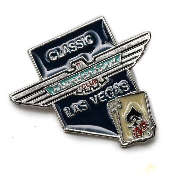 Vintage Las Vegas Thunderbird Club Enamelled Pin Metal Retro Cars Collectable - Picture 4 of 5